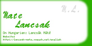 mate lancsak business card